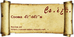 Csoma Ádám névjegykártya