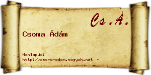 Csoma Ádám névjegykártya